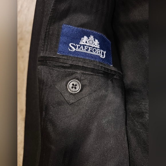 New Wool Single Breasted Men's Sport Coat Jacket Blazer Stafford 43 L Charcoal - Picture 8 of 11